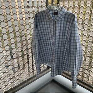 UNTUCKit Blue Plaid Long Sleeve Shirt